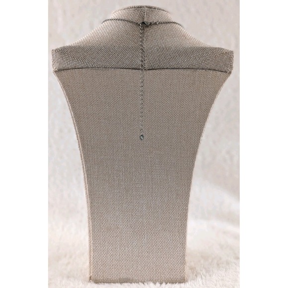 Sorrelli Crystal Pendant Necklace Gunmetal Square Halo Black Accent - Picture 5 of 5